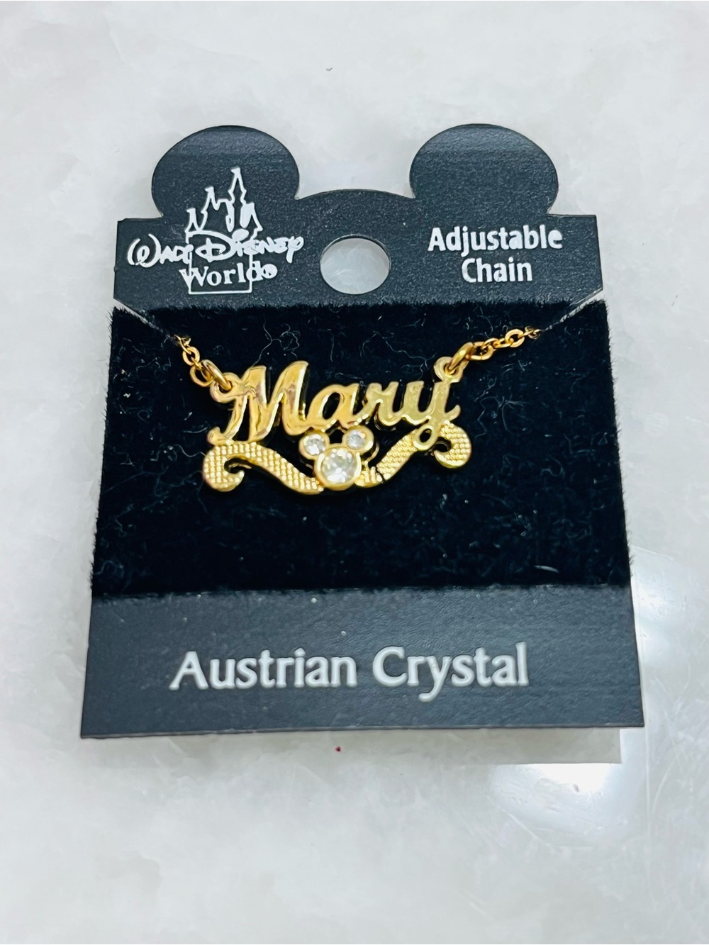 Disney Gold 'Mary' Name Pendant Necklace with Crystal Accent